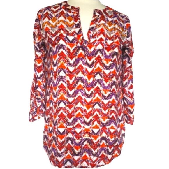 Cato Chevron Multicolor Hi Lo Top, Size XS - Picture 2 of 12